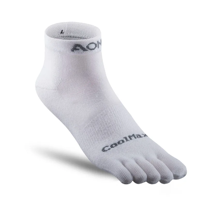 Дышащие носки для верховой езды, пять носок с пальцами Coolmax, мужские и женские, влагостойкие носки, носки для альпинизма, большого размера EUR35-46 - Цвет: Белый