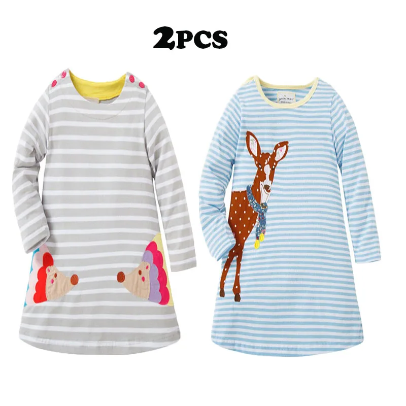 

Jumping New Brand Long Sleeve Dresses Floral 100% Cotton Baby Clothes for Autumn Winter Girl Party Dresses Birthday Gift Costume
