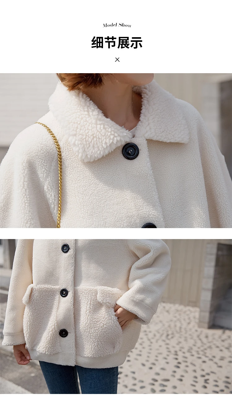 women's clothing winter outerwear coats new small lapel coat lamb Miss Mao Picao short paragraph coat 1023