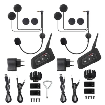 

2PCS intercomunicador Interphone MP3/FM/GPS 1200M Bluetooth intercom Motorcycle Helmet Headsets Intercom 6 riders BT Wireless