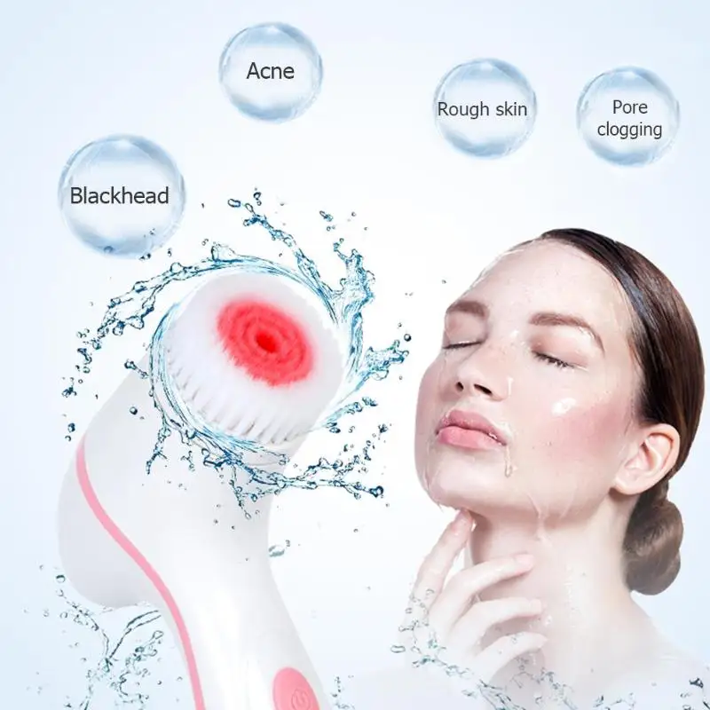 

Electric Facial Cleansing Brush Face Cleaner Brushes with 3 Brush Head Skin Care Tool Beauty Machine