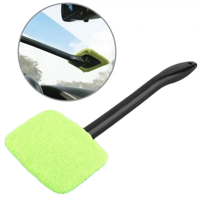 Зеленый Многоцелевой с длинной ручкой очиститель для лобового стекла из микрофибры Инструмент для протирания Wonder авто автомобиль дом Стекло Очиститель инструмент