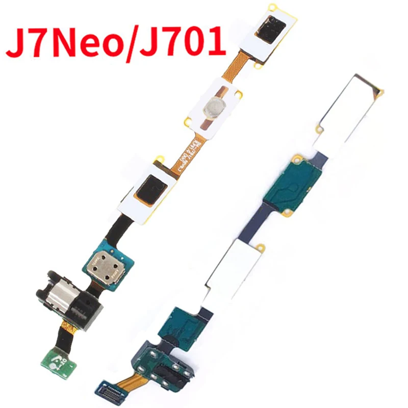 10pcs Home Button Flex Cable For Samsung Galaxy J7 Neo J701 J701F J701M Sensor Headphone Plug cable | Мобильные телефоны и
