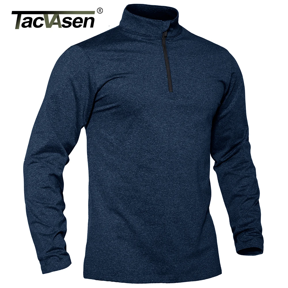 Tacvasen Lente/Herfst Thermische Sport Trui Mannen 1/4 Rits Tops Ademend  Gym Running T shirt Trui Mannelijke Activewear|T-shirts| - AliExpress