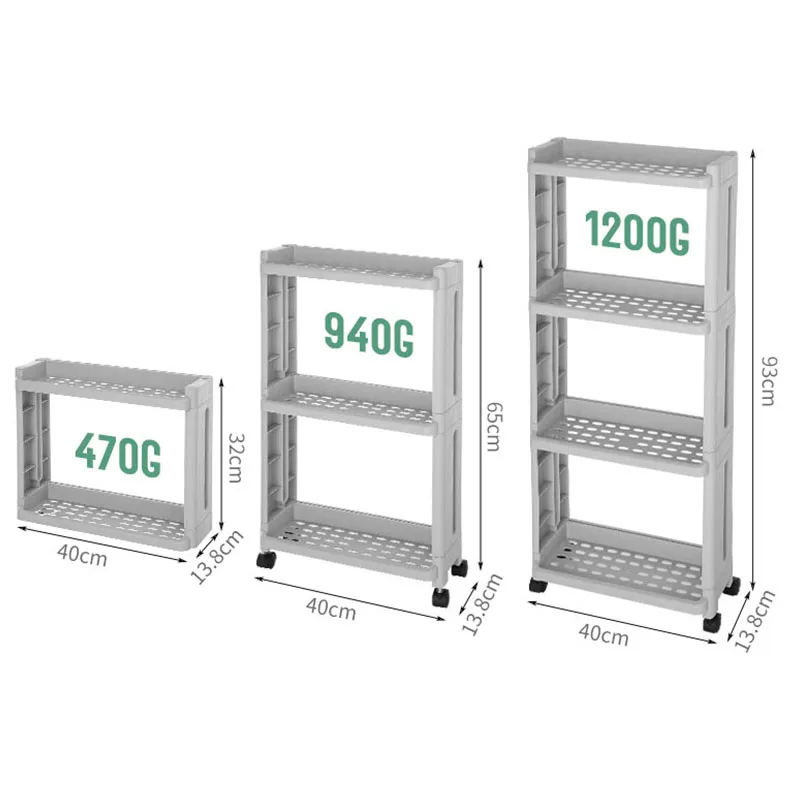 Кухня стеллаж для хранения 2/3/4 Слои съемный холодильник боковая полка с колесом Кухня Ванная комната организатор полка Gap держатель дропшиппинг