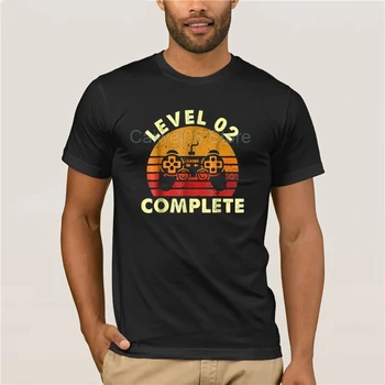 

personality T shirt brand Level 2 Complete Vintage 100% Cotton Celebrate 2nd Wedding t shirt for men