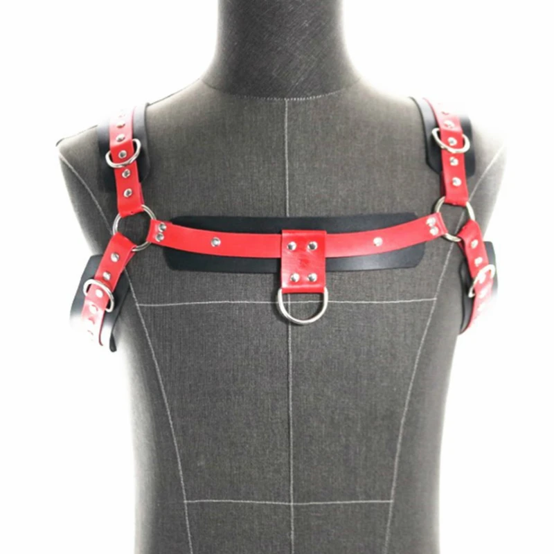 Punk Red Belts For Women Harness Belt Gothic Top Chest Straps Cage Fashion Leather Wide Belt Sexy Waist Female Belts mens leather harness chest costume bondage gothic bdsm shoulder straps with o ring adjustable punk crop top belts