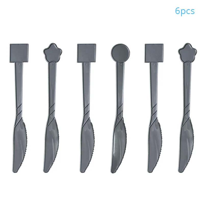 6pcs knife Русалка вечерние украшения Блеск "с днем рождения" баннер Праздничная гирлянда для дня рождения овсянка флаги тарелки чашки, ребенок, душ принадлежности - Цвет: 6pcs knife