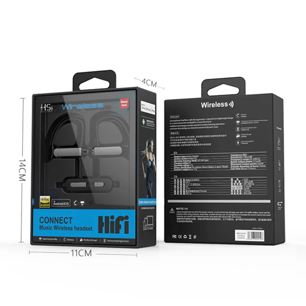 Bluetooth гарнитуры беспроводные шейные наушники в ухо для тренировки HIFI Звук Беспроводная Музыка Bluetooth наушники