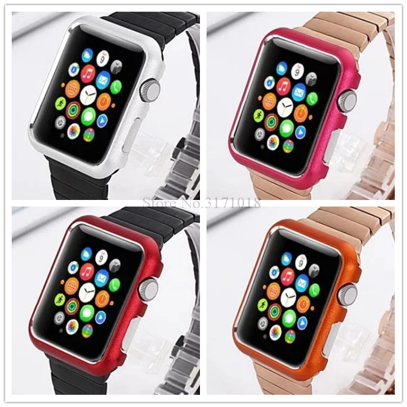 Роскошный металлический корпус для часов чехол Apple Watch Band 38 мм 42 алюминиевый сплав