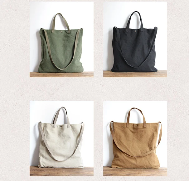 High Quality Casual Canvas Tote Bag Women Leisure Fabric Messenger Bag Female Simple Design Portable Top-handle Bag Shoulder Bag 5