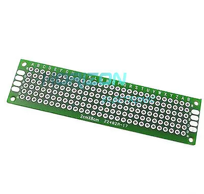 10 шт. двухсторонний Прототип PCB Луженая универсальная макетная плата 2x8 см 20 мм x 80