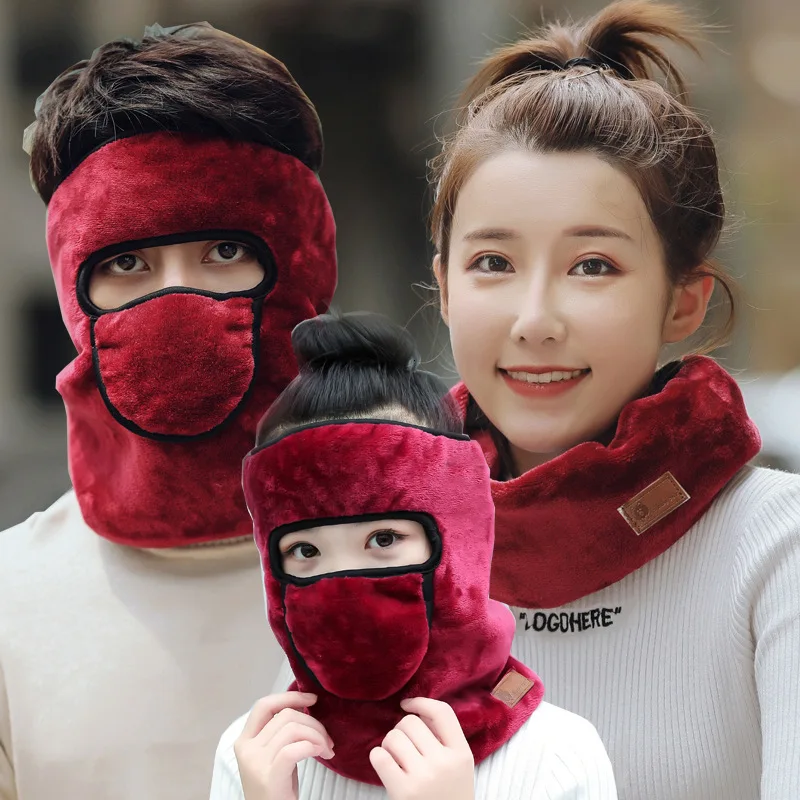 

Children Scarf Men Women Baby Thick Warm Neck Protector Mask Family Matching Winter Kids Dad Mom Fleece Scarf Helmet Neck Warmer