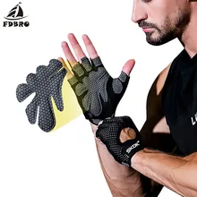 FDBRO 2 шт. Дышащие Перчатки для фитнеса силиконовые перчатки с открытой спиной для тренажерного зала Тяжелая атлетика тренировочные гантели аксессуары для бодибилдинга