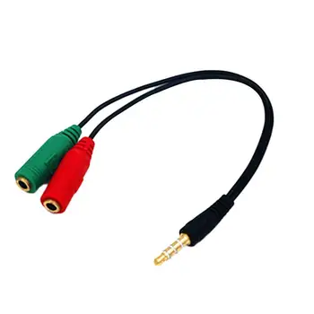 

Portable 3.5mm 2 in 1 Earphone Audio Adapter Cable Female To Dual Male Extension Cord Y Splitter for Phone PC MP3 MP4