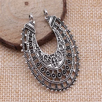 

2pcs 35x53mm Earring Pendant For Earring Making Charms DIY Jewelry Making Jewelry Finding Tibetan Silver Color
