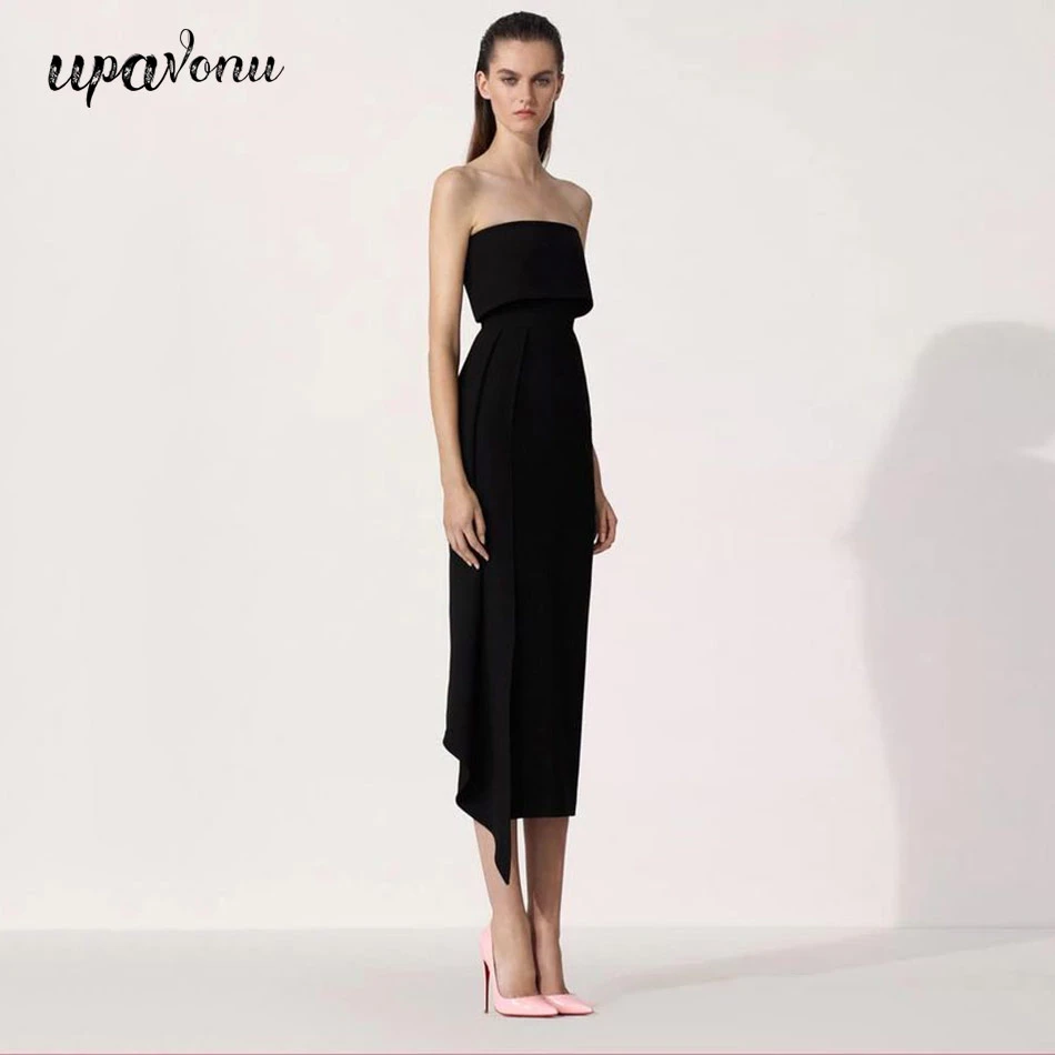 black bandage midi dress