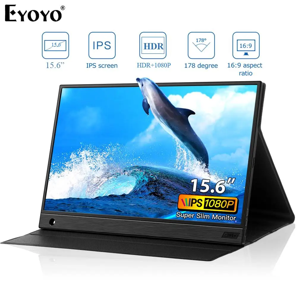 Eyoyo EM15K HDMI USB Type C портативный монитор 1920x1080 FHD HDR IPS 15 6 дюймов дисплей СВЕТОДИОДНЫЙ