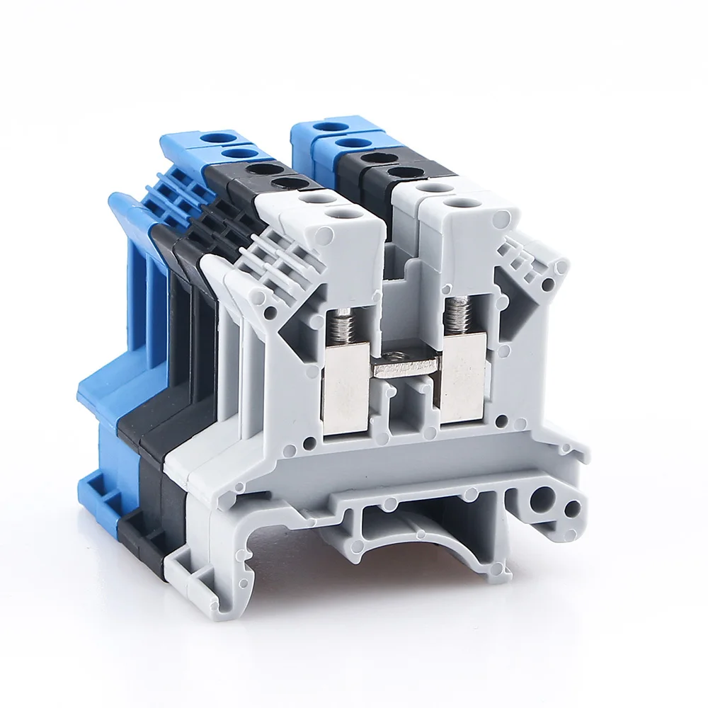 10Pcs Din Rail Terminal Block UK-2.5B Wire Electrical Conductor Universal Connector Screw Connection Terminal Strip Block UK2.5