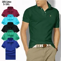 Polos à manches courtes pour Homme, S-5XL 100% coton, de haute qualité, décontracté, marque, broderie, mode, revers, été 1