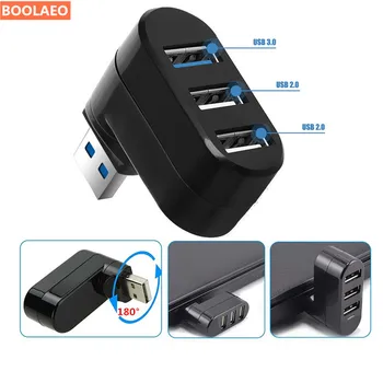 

Mini 3 Ports USB HUB 2.0 Splitter Adapter Rotatable for Tablet Computer PC Peripherals U Disk Card Reader High Speed USB Hubs