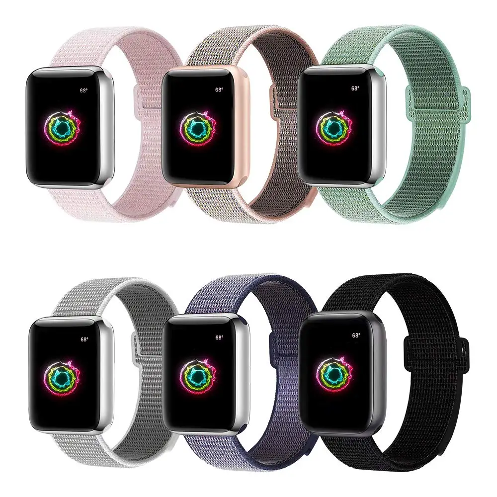 

Nylon band For Apple Watch 5 4 Series 3 2 38MM 42MM Soft Sport Loop strap for iwatch series 40MM 44MM accessories