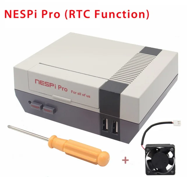 Чехол NESPi Pro с RTC Raspberry Pi 3 B+ NES FS корпус с вентилятором и радиаторами для Raspberry Pi 3 Model B+/3B - Цвет: case with fan