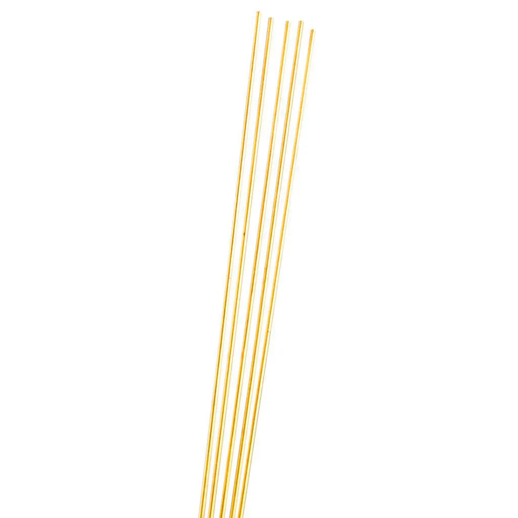 5Pcs Round Solid Copper Brass Rods, Copper Tool for DIY 300mm Length, Great for Outdoor Landscape and Garden Decoration