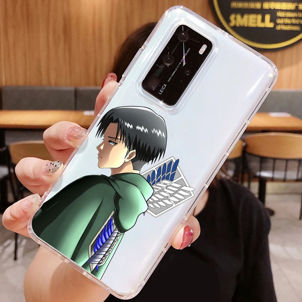 PUNQZY Attack On Titan Levi Ackerman Phone Case For Samsung Galaxy A51 A71 5G A50 A70 S20FE S9PLUS S10 S21 Transparent Soft TPU