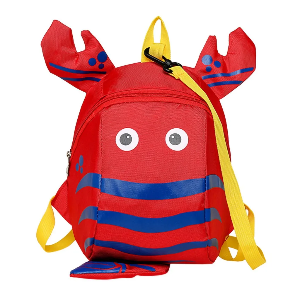 Children Kids Boys Girls Fashion Cute Cartoon 3D Lobster Anti-lost Backpack Bags Handbags Kids Backpack dropshipping Z905 - Цвет: RD