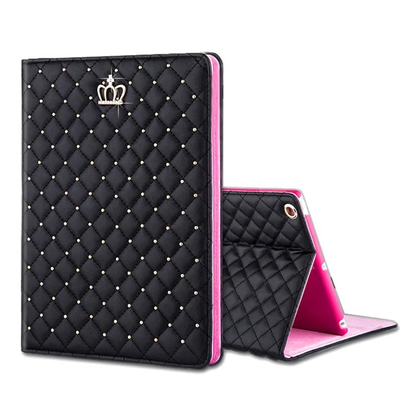 

9.7'' Folio Luxury Crown for iPad 2017 2018 9.7 5 6th Case A1823 A1954 Smart Auto-Sleep PU Stand Cover for iPad 9.7 2018 Cover