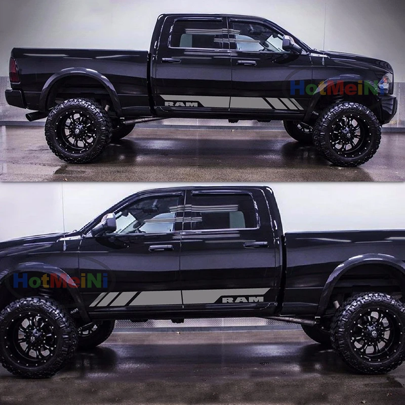  HotMeiNi 2x Side Stripe Decal Graphic Body Kit Car Sticker for Dodge Ram Hemi Grille Tail Light Cov
