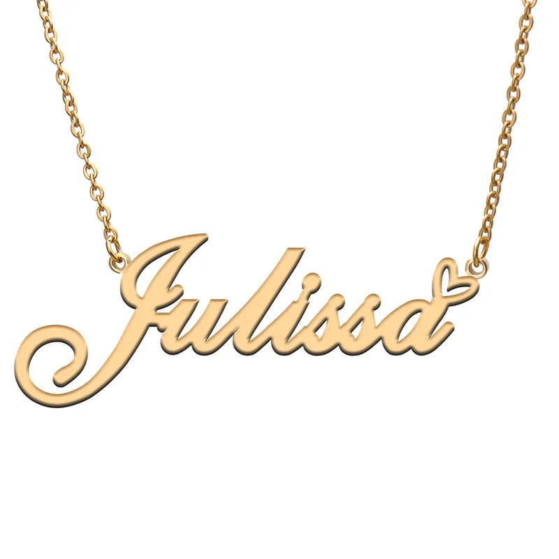 

Julissa Name Tag Necklace Personalized Pendant Jewelry Gifts for Mom Daughter Girl Friend Birthday Christmas Party Present