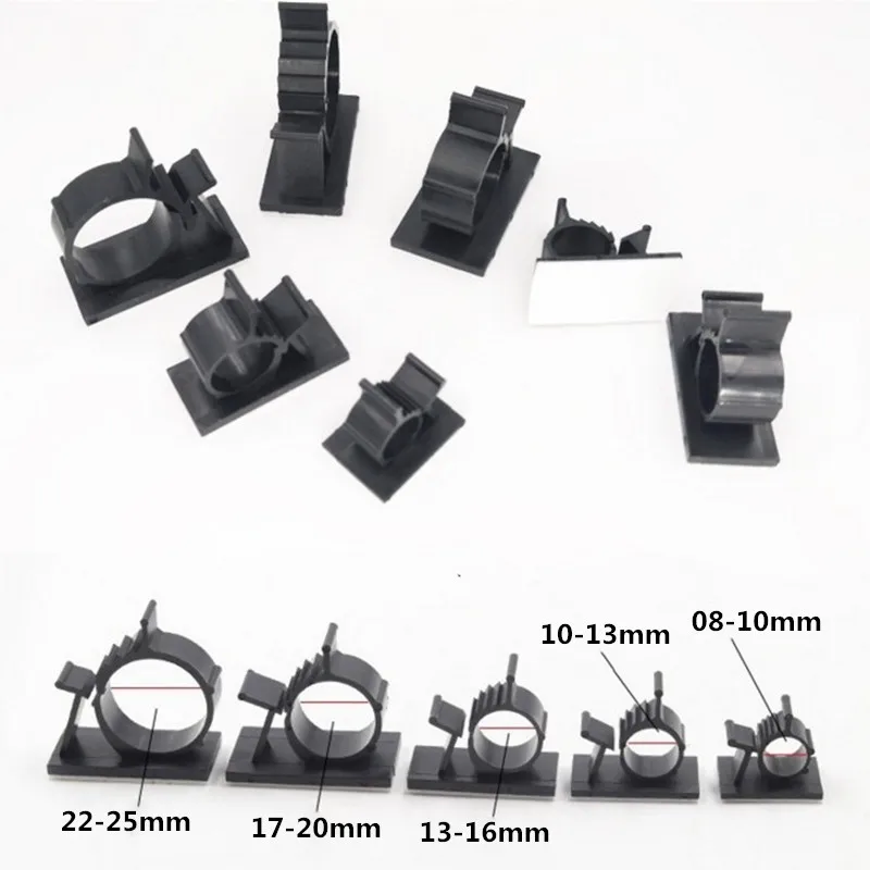 Self-adhesive Cable Clips 10pcs for Car PC Mouse TV Charging Power Cord Organizer
