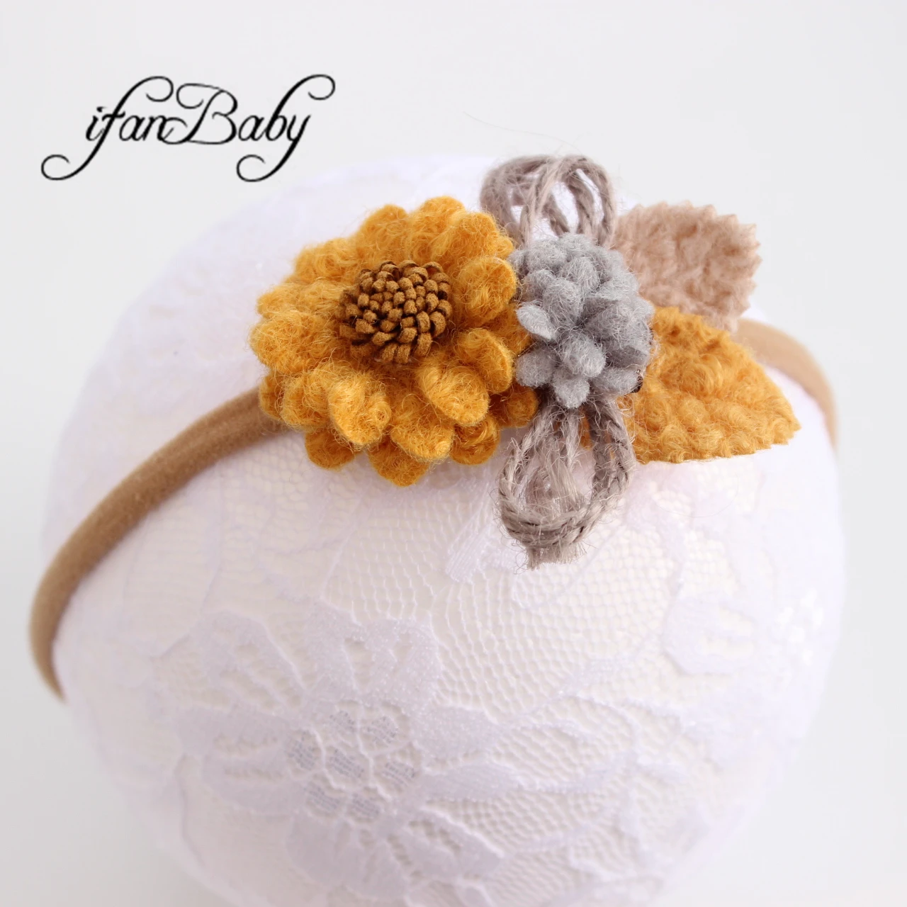Weiche Warme Blume Stirnband Nylon Elastische Stirnband Für Baby Mädchen – Detail 9