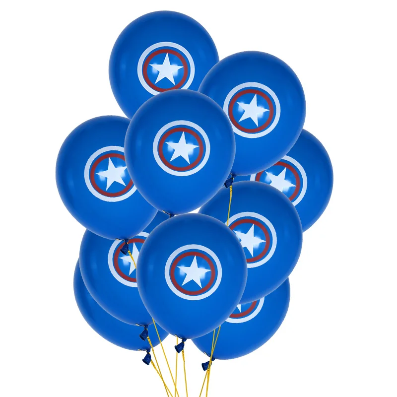 10pcs/lot 2.3g 10inch Blue Red Captain America shield Balloon Classic hero thelatex balloon Birthday Party supplies kids toys - Цвет: 6