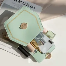 Miyahouse Геометрическая, Шестигранная форма, Женская сумочка, вышитая мини-сумка на плечо с застежкой, сумочка для мобильного телефона