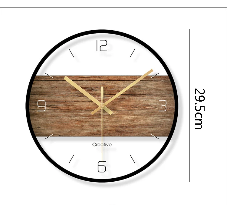 Декоративные бесшумные часы из закаленного стекла с обратным напечатанным декором на стену, диаметр 11,6 дюйма