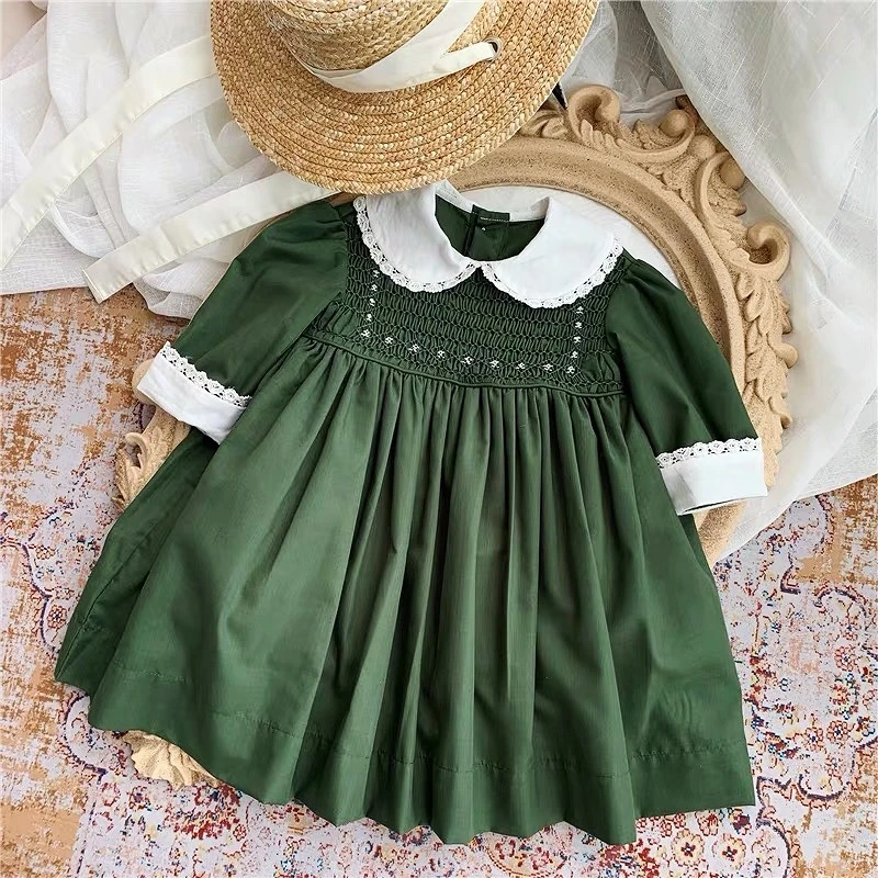 女の子のための手作りの綿のドレス 刺繍された服 ヴィンテージ Dresses Aliexpress