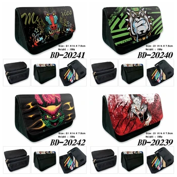 

Creative Animal Clown Skull Necklace Zip Canvas Pencil Case Pencil Case Large Capacity Pencil Case Halloween Gift