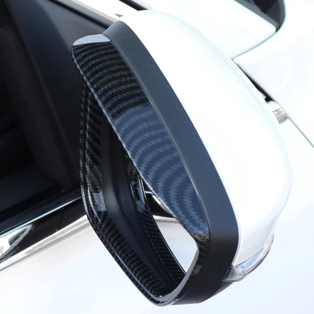 

2pcs Carbon Fiber ABS Car Styling Rearview Mirror Block Rain Eyebrow Decor Cover Trim For Ford Focus 4 MK4 2019 Auto Accessories