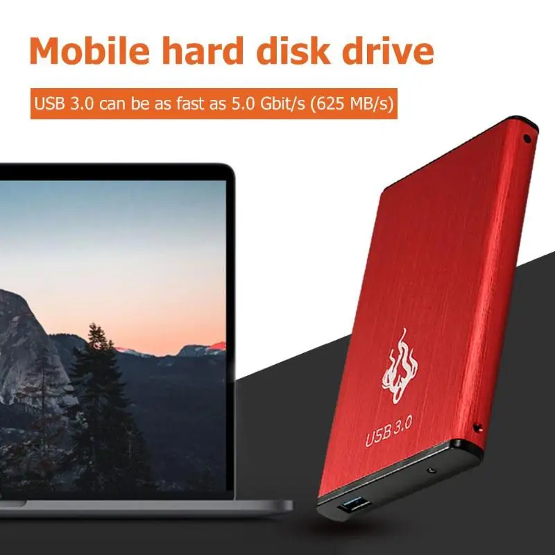 Красный 2,5 дюйма 2 ТБ/1 ТБ/500 Гб USB3.0 внешний жесткий диск SATA III устройство хранения памяти HDD для портативных ПК Внешние жесткие диски
