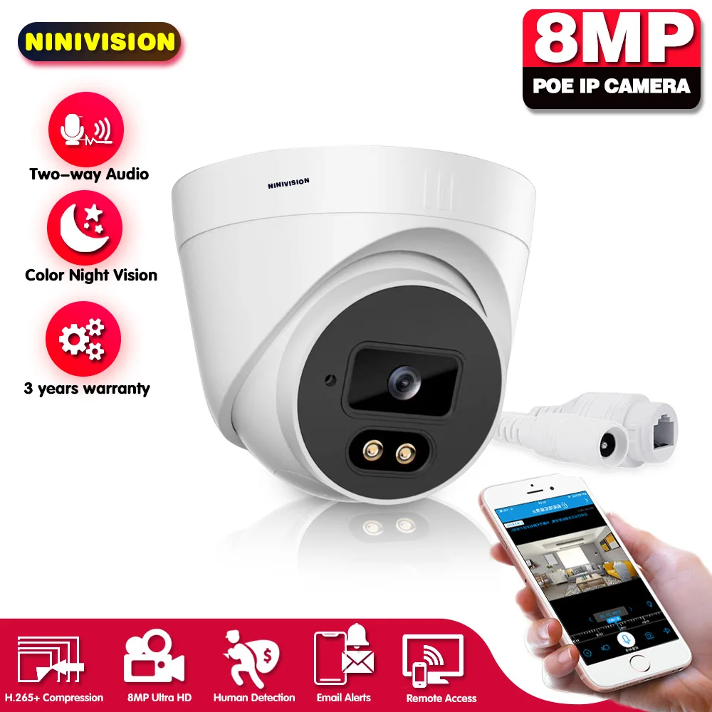 Two Way Audio Indoor Outdoor Color Night Vision Security Surveillance