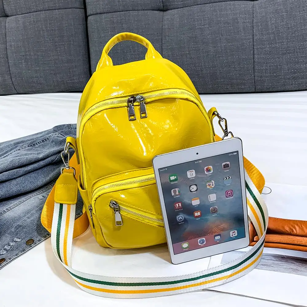 buy Solid Color Large Shoulder Crossbody Bags Women PU Leather Travel Backpacks High Quality School Bag for Teenagers Travel bag