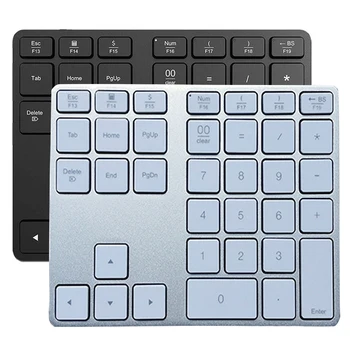 

External Wireless Bluetooth Numeric Keypad USB Rechargeable Digital For PC Laptop Universal Ultra Slim 35 Keys Aluminum Alloy