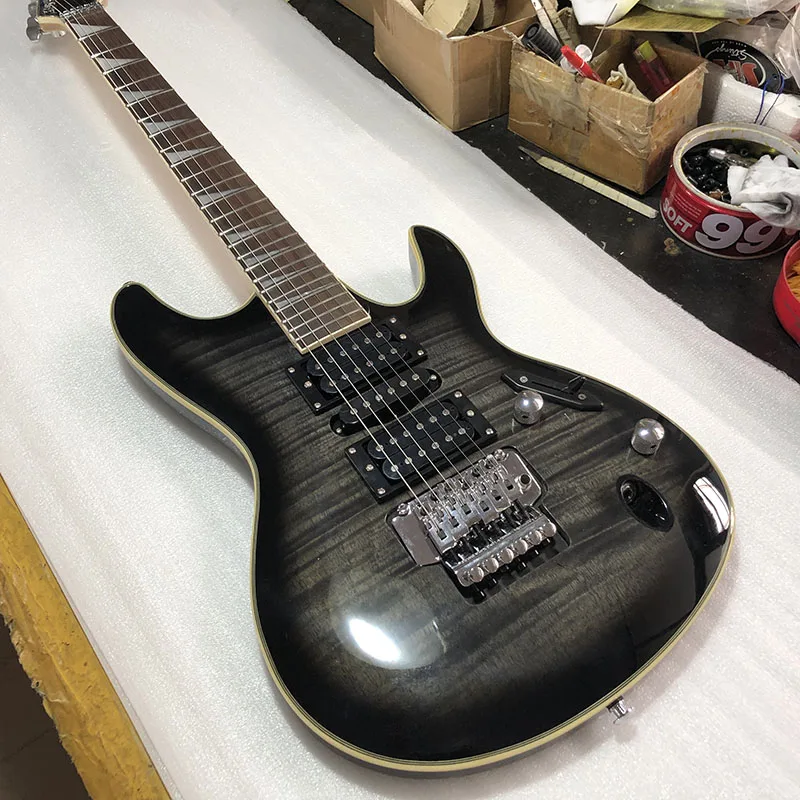

2019 New High quality Floyd rose electric guitar,Mahogany body With Flamed Maple Top,Real photos,free shipping