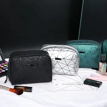 

Women Large Capacity Storage Cosmetic Bag Multifunction Geometric Waterproof Portable Toiletries Organizer Female Make Up Cases
