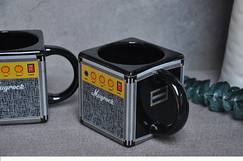 Mug ceramic creative square cup water cup lovers cup decoration decorative audio cup funny gift coffee cup funny mug CL191017
