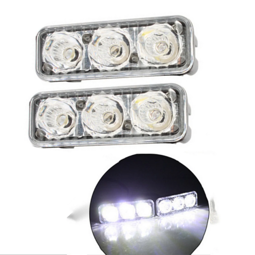 

2pcs Warterproof LED Car Daytime Running Lights 12V Car Fog Light Super Bright 6000K DRL LED Lamps For Car