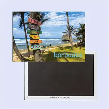 

barbados Caribbean Tourist Souvenir Magic Phots Magnets 26325 Rigid Hard Magic fridge Magnets Gifts For Friends